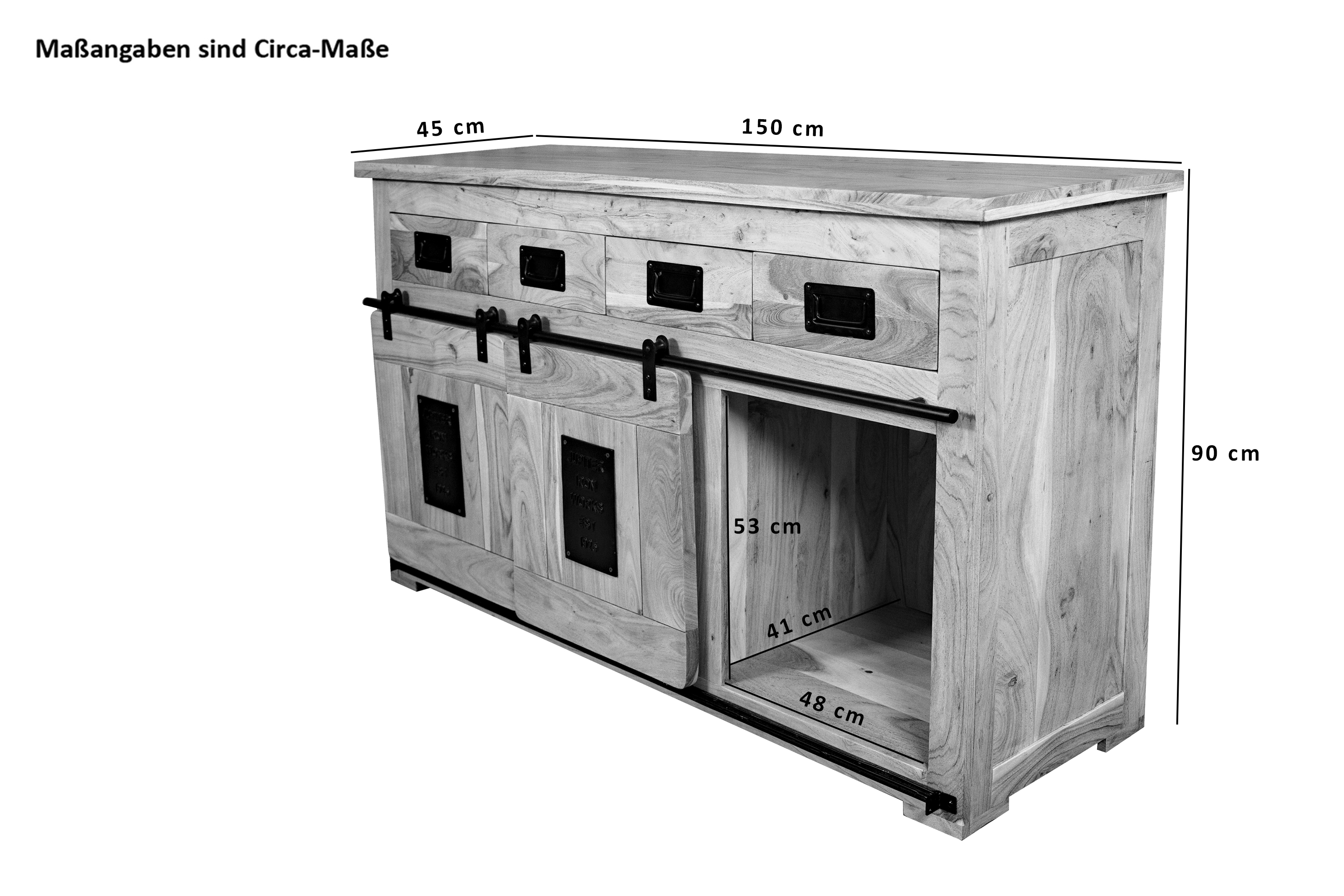 Sideboard_4Schubfaecher_2Schiebetueren_150x90x45_10